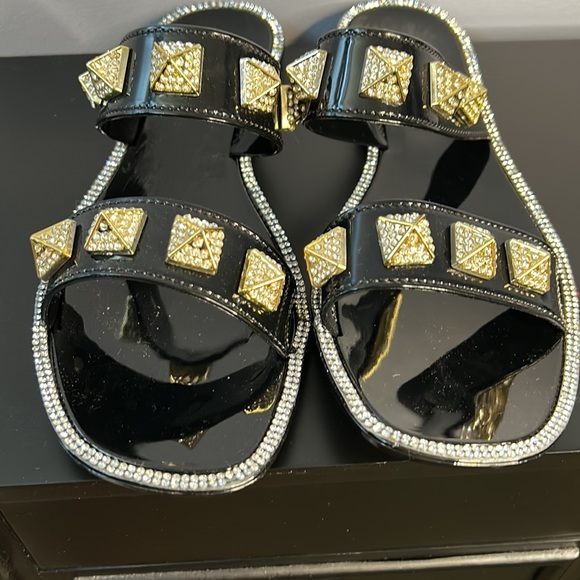 NWOT Bamboo Rhinestone Slides Size 6 - Picture 3 of 7